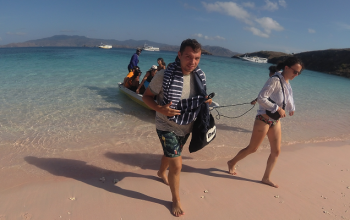 Padar Island, Bose Phinisi, Bose Speedboat, Boat trip Labuan Bajo, Komodo boat trip, Komodo Island boat, Komodo tour Lombok, Komodo boat trip, Komodo boat trip, Bose, Komodo explore, Komodo boats tour, Komodo boat tour sailing at sunrise near Padar Island, Indonesia, Pink sand beach in Komodo National Park with turquoise sea