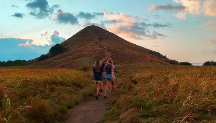 Luxury wooden cabin and deck of Bose Komodo Luxury Cruise in Labuan Bajo.